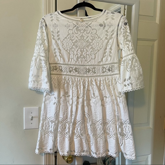 sheer black lace dress long sleeve Sheer Lace Top A-line High Slit Black Prom Dress with Long Sleeves main image 1